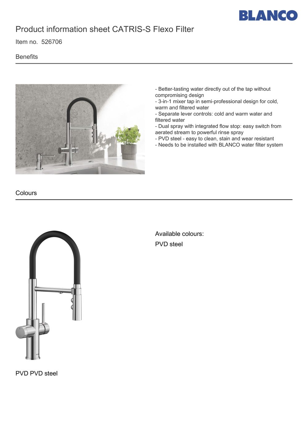 CATRIS-S Flexo Filter - Filtered Water Tap